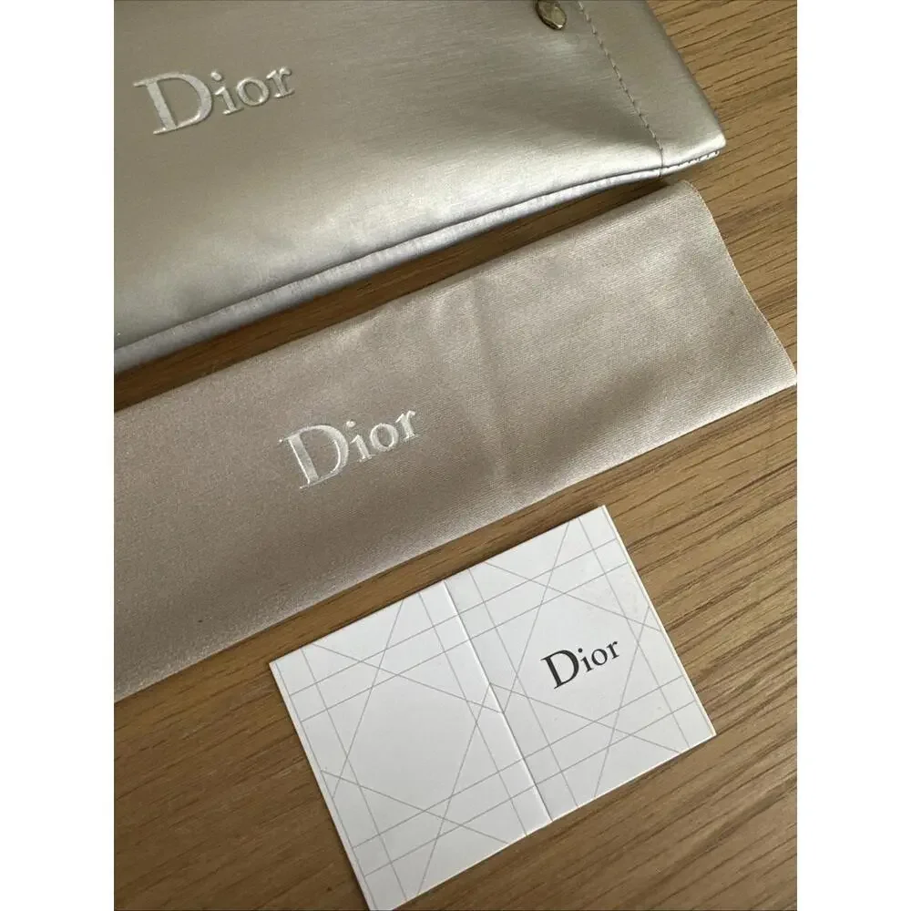 Dior Sunglasses Eyeglasses Soft Case + Microfiber Cloth, Box, Soft Sleeve, Gold - Picture 4 of 9